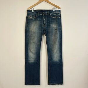 Men's Diesel Viker Distressed Blue Jeans W34 L32 Heavy denim Made in Italy!
